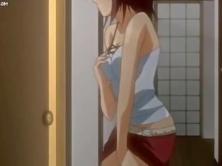 Anime dziewczyna dostaje za los z jizzload