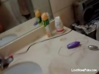 Cute Young Asian Masturbating In The Bathroom