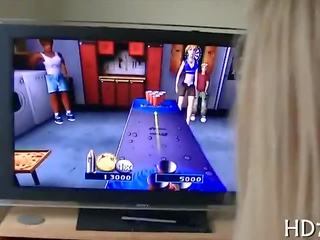 Blonde chick banged after WII game