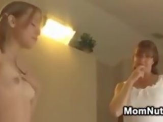 Mom And Young Girl Share A Cock POV