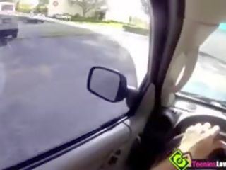 Ava Taylor Handles Cock Inside The Car