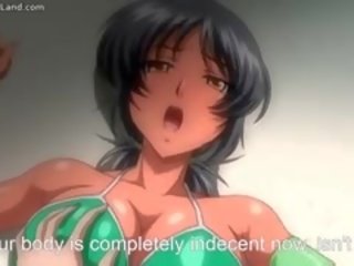 Krūtainas anime pusaudze uz seksuālā peldkostīms jizzed part6