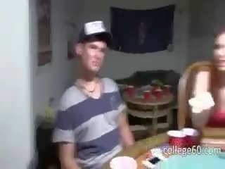 Young Schoolmates Fucking On Poker Night