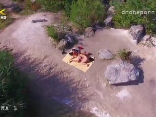 Nackt strand sex, voyeure video taken von ein drone