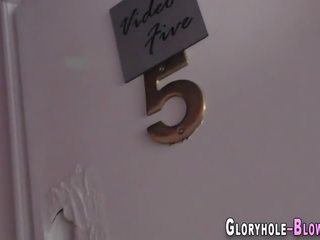 Gloryhole teen sucking