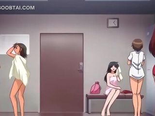Stor titted anime kjønn bombe jumps pikk på den gulv