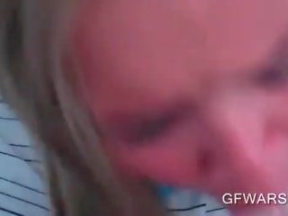 POV blonde ex-girlfriend mouth fucking giant horny cock
