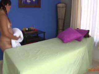 Delightful Thai mistress seduced and fucked by her masseur